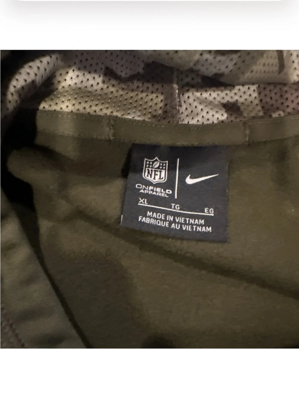 New England Patriots Nike Hoodie Mens XL Olive Salute To Service Military